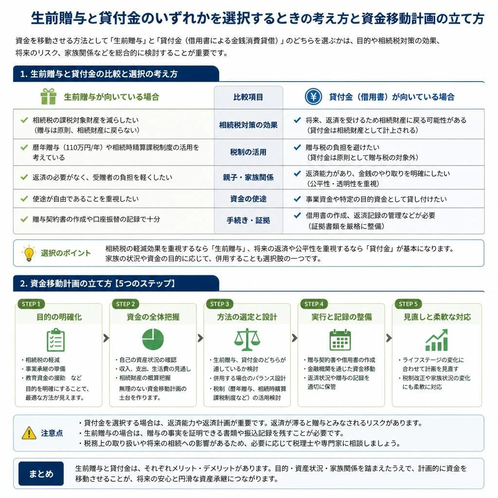資金移動の計画を立てる